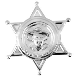 Šerifská hvězda stříbrná kovová